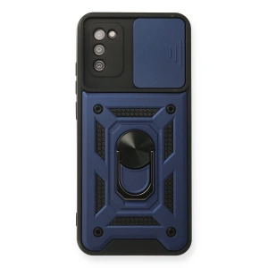 Samsung Galaxy A03s Kılıf Pars Lens Yüzüklü Silikon - Lacivert