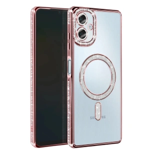 Samsung Galaxy A06 Joke Simli Magneticsafe Kılıf - Pembe