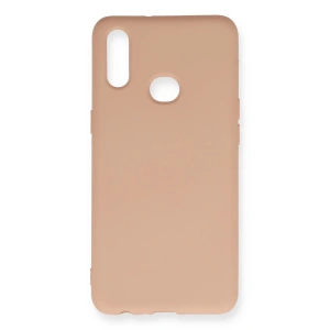 Samsung Galaxy A10s Kılıf Nano İçi Kadife Silikon - Pudra