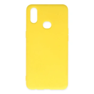 Samsung Galaxy A10s Kılıf Nano İçi Kadife Silikon - Sarı