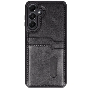 Samsung Galaxy A16 5g Kılıf Sara Kartvizitli Deri Kılıf - Siyah