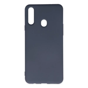 Samsung Galaxy A20s Kılıf Nano İçi Kadife Silikon - Gri