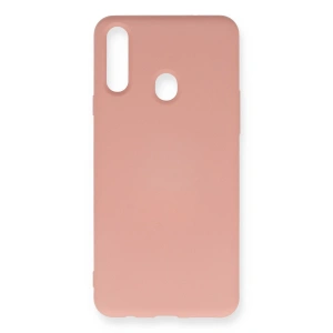 Samsung Galaxy A20s Kılıf Nano İçi Kadife Silikon - Pudra