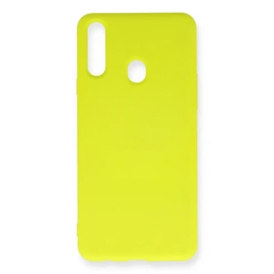 Samsung Galaxy A20s Kılıf Nano İçi Kadife Silikon - Sarı