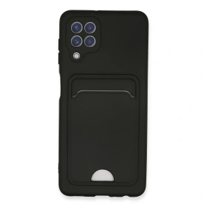 Samsung Galaxy A22 Kılıf Kelvin Kartvizitli Silikon - Siyah