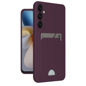 Samsung Galaxy A26 Kılıf Kelvin Kartvizitli Silikon - Derin Mor