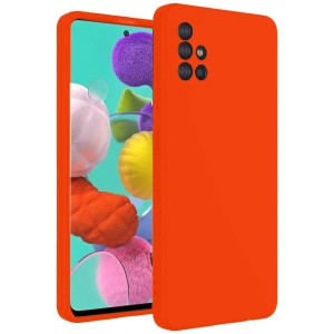 Samsung Galaxy A31 Kılıf Nano İçi Kadife Silikon - Turuncu