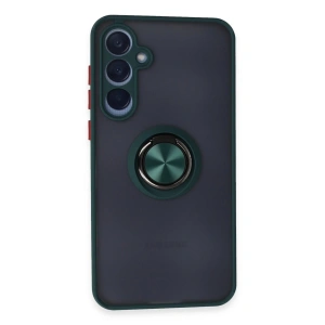 Samsung Galaxy A35 5g Kılıf Montreal Yüzüklü Silikon Kapak - Yeşil