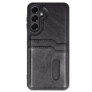 Samsung Galaxy A35 5g Kılıf Sara Kartvizitli Deri Kılıf - Siyah