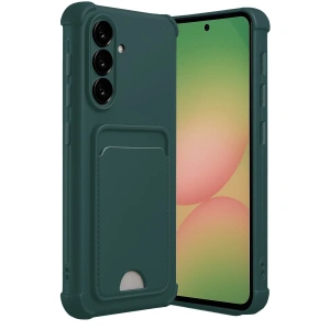 Samsung Galaxy A36 Kılıf Kelvin Kartvizitli Silikon - Koyu Yeşil