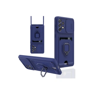 Samsung Galaxy A53 5g Kılıf Zuma Kartvizitli Yüzüklü Silikon - Lacivert