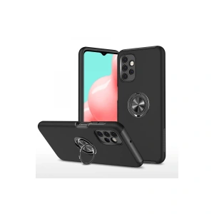 Samsung Galaxy A72 Kılıf Elit Yüzüklü Kapak - Siyah