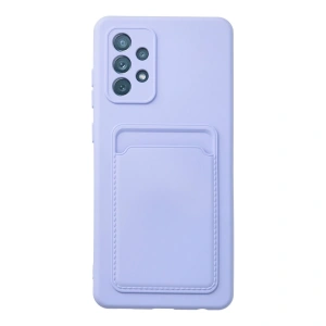 Samsung Galaxy A72 Kılıf Kelvin Kartvizitli Silikon - Lila