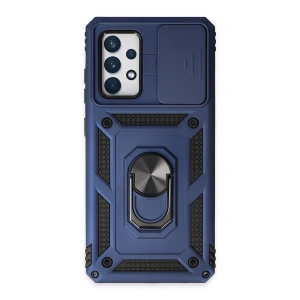 Samsung Galaxy A72 Kılıf Pars Lens Yüzüklü Silikon - Lacivert