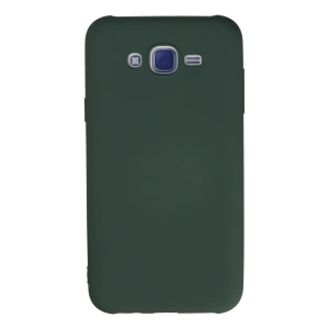 Samsung Galaxy J7 Kılıf Nano İçi Kadife Silikon - Koyu Yeşil