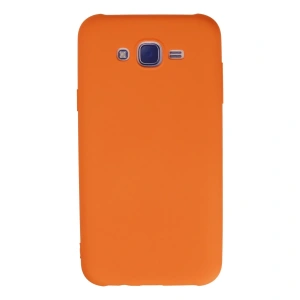 Samsung Galaxy J7 Kılıf Nano İçi Kadife Silikon - Turuncu