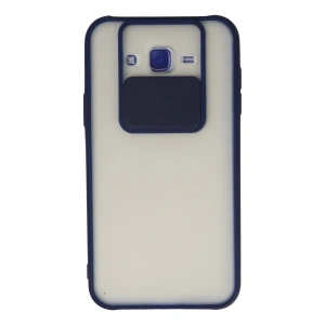 Samsung Galaxy J7 Kılıf Palm Buzlu Kamera Sürgülü Silikon - Lacivert