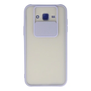 Samsung Galaxy J7 Kılıf Palm Buzlu Kamera Sürgülü Silikon - Lila