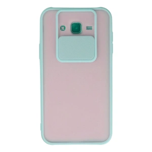 Samsung Galaxy J7 Kılıf Palm Buzlu Kamera Sürgülü Silikon - Turkuaz