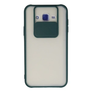 Samsung Galaxy J7 Kılıf Palm Buzlu Kamera Sürgülü Silikon - Yeşil
