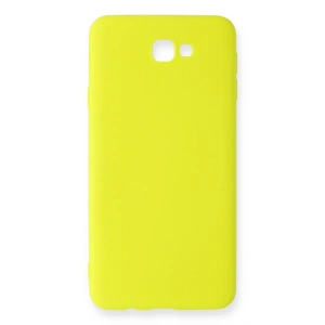 Samsung Galaxy J7 Prime Kılıf Nano İçi Kadife Silikon - Sarı