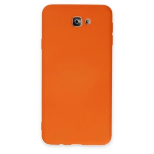 Samsung Galaxy J7 Prime Kılıf Nano İçi Kadife Silikon - Turuncu