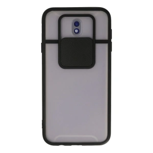 Samsung Galaxy J7 Pro / J730 Kılıf Palm Buzlu Kamera Sürgülü Silikon - Siyah