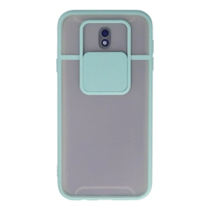 Samsung Galaxy J7 Pro / J730 Kılıf Palm Buzlu Kamera Sürgülü Silikon - Turkuaz