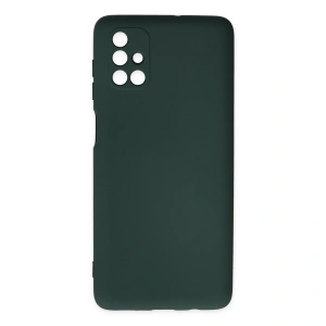 Samsung Galaxy M51 Kılıf Nano İçi Kadife Silikon - Koyu Yeşil