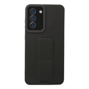 Samsung Galaxy S21 Fe Kılıf Mega Standlı Silikon - Siyah