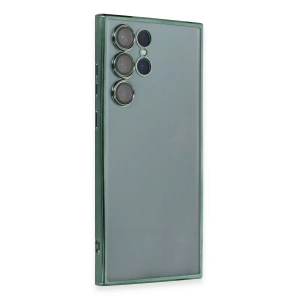 Samsung Galaxy S22 Ultra Kılıf Razer Lensli Silikon - Yeşil