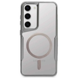 Samsung Galaxy S23 Kılıf Boyi Magsafe Silikon Kapak - Gümüş