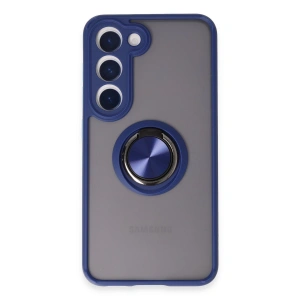 Samsung Galaxy S23 Kılıf Montreal Yüzüklü Silikon Kapak - Lacivert