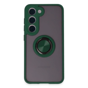 Samsung Galaxy S23 Kılıf Montreal Yüzüklü Silikon Kapak - Yeşil