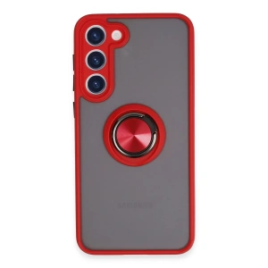 Samsung Galaxy S23 Plus Kılıf Montreal Yüzüklü Silikon Kapak - Kırmızı