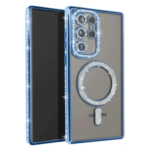 Samsung Galaxy S23 Ultra Joke Simli Magneticsafe Kılıf - Mavi