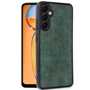 Samsung Galaxy S24 Fe Kılıf Aras Deri Kapak - Koyu Yeşil