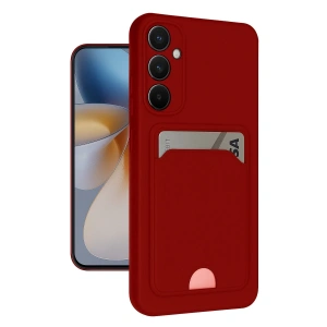 Samsung Galaxy S24 Fe Kılıf Kelvin Kartvizitli Silikon - Kırmızı