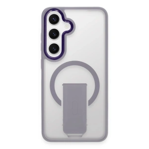 Samsung Galaxy S24 Tork Magsafe Standlı Kapak - Lila