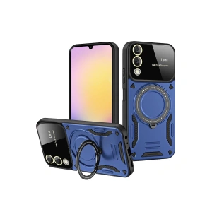 Samsung Galaxy S25 Edge Kılıf Joy Lens Standlı Kapak - Lacivert