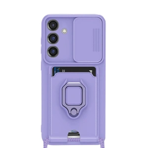 Samsung Galaxy S25 Plus Kılıf Zuma Kartvizitli Yüzüklü Silikon - Lila