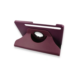 Samsung Galaxy X800 Tab S8 Plus 12.4 Kılıf 360 Tablet Deri Kılıf - Mürdüm