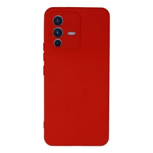 Vivo V23 5g Kılıf Nano İçi Kadife Silikon - Kırmızı