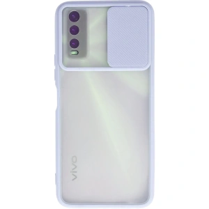 Vivo Y11s Kılıf Palm Buzlu Kamera Sürgülü Silikon - Lila