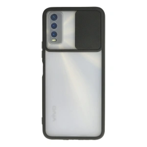 Vivo Y11s Kılıf Palm Buzlu Kamera Sürgülü Silikon - Siyah