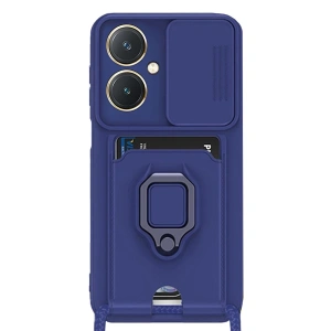 Vivo Y27 Kılıf Zuma Kartvizitli Yüzüklü Silikon - Lacivert