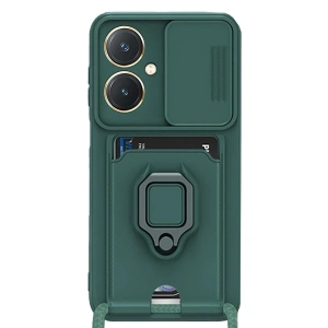 Vivo Y27 Kılıf Zuma Kartvizitli Yüzüklü Silikon - Yeşil