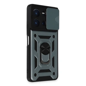 Vivo Y36 Kılıf Pars Lens Yüzüklü Silikon - Yeşil