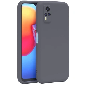 Vivo Y53s Kılıf Nano İçi Kadife Silikon - Gri