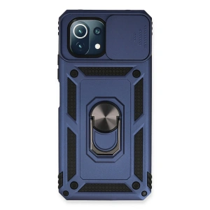 Xiaomi Mi 11 Lite Kılıf Pars Lens Yüzüklü Silikon - Lacivert